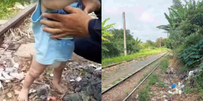 Vídeo: Mãe vai comprar cigarro e deixa bebê em linha de trem