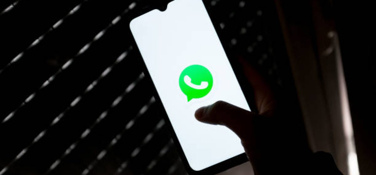 In this photo illustration a WhatsApp logo seen displayed on a smartphone screen in Athens, Greece on April 13, 2022. (Photo Illustration by Nikolas Kokovlis/NurPhoto via Getty Images)